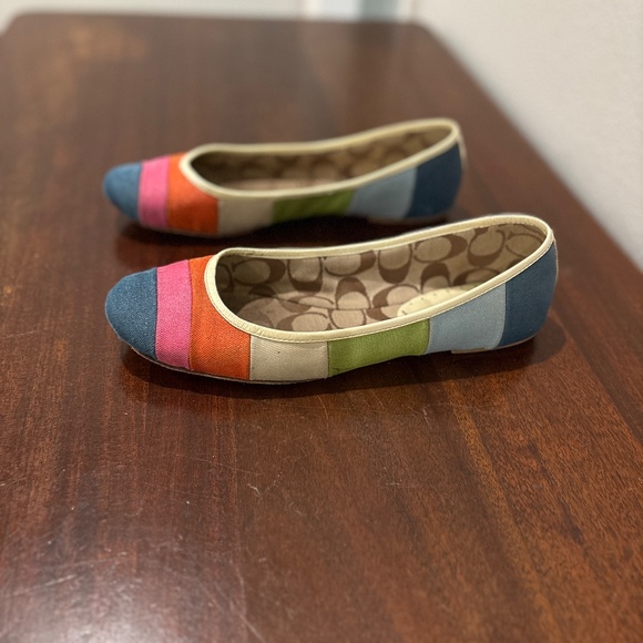 Coach Laila Canvas Striped Ballet Flats - Multicolor, 10 - Picture 2 of 8